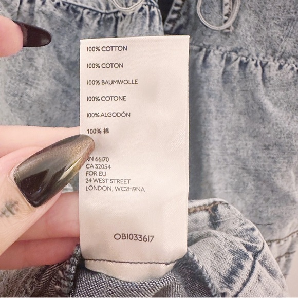 Free People Sweet Surrender Denim Mini Dress Cotton - Picture 6 of 7